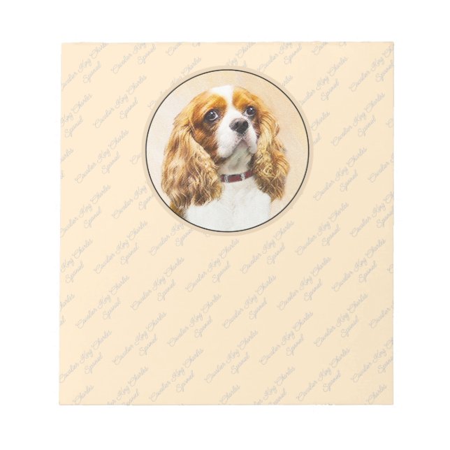 Bloc De Notas Pintura original de Cavalier King Charles Spaniel (Frente)