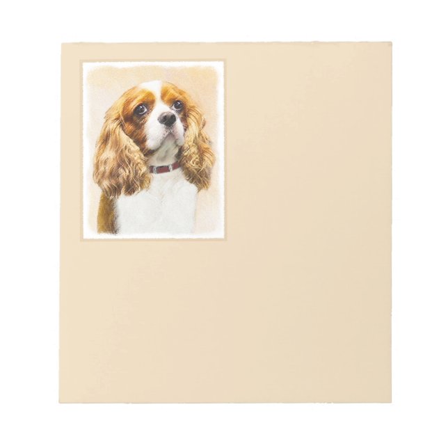 Bloc De Notas Pintura original del Cavalier King Charles Spaniel (Frente)