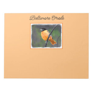 Bloc De Notas Pintura Oriole - Arte original de aves