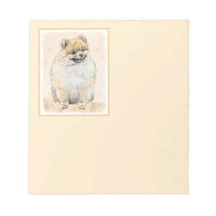 Bloc De Notas Pintura Pomerania (Naranja) - Arte Perro Original