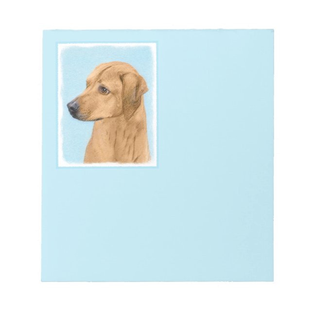 Bloc De Notas Pintura Ridgeback Rhodesiana - Arte Perro Original (Frente)