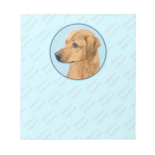 Bloc De Notas Pintura Ridgeback Rhodesiana - Arte Perro Original