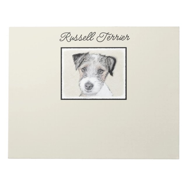 Bloc De Notas Pintura Rusell Terrier - Arte Perro Original (Frente)