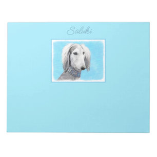 Bloc De Notas Pintura Saluki (plateada) - Cute original de arte