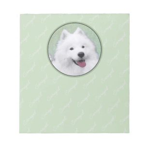 Bloc De Notas Pintura Samoyed - Arte Perro Original Cuto
