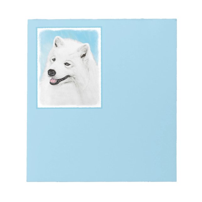 Bloc De Notas Pintura Samoyed - Arte Perro Original Cuto (Frente)