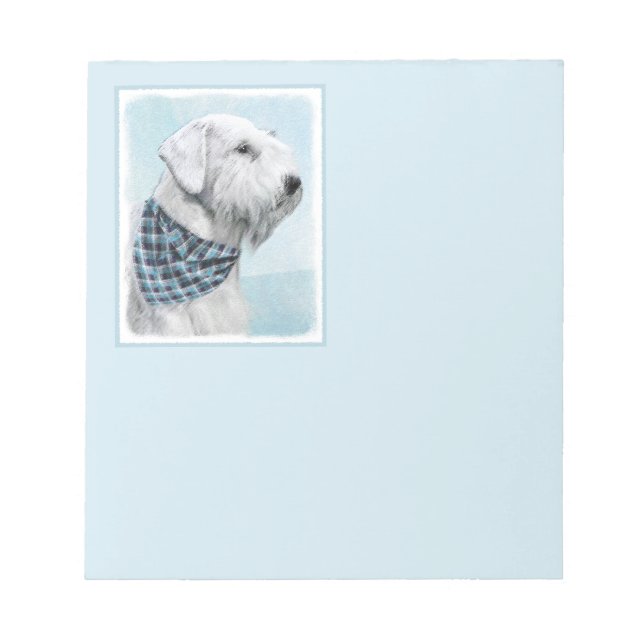 Bloc De Notas Pintura Sealyham Terrier - Arte Perro Original. (Frente)