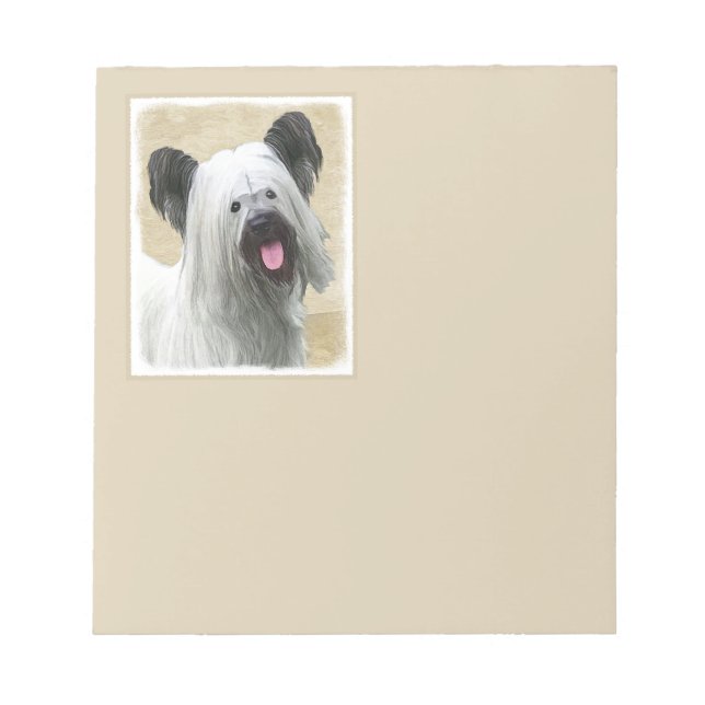 Bloc De Notas Pintura Skye Terrier - Arte Perro Original. (Frente)