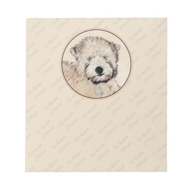 Bloc De Notas Pintura Terrier de Ruedas Recubiertas Blancas Arte (Frente)