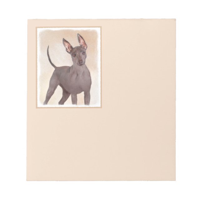 Bloc De Notas Pintura Xoloitzcuintli - Arte Perro Original Cuto (Frente)