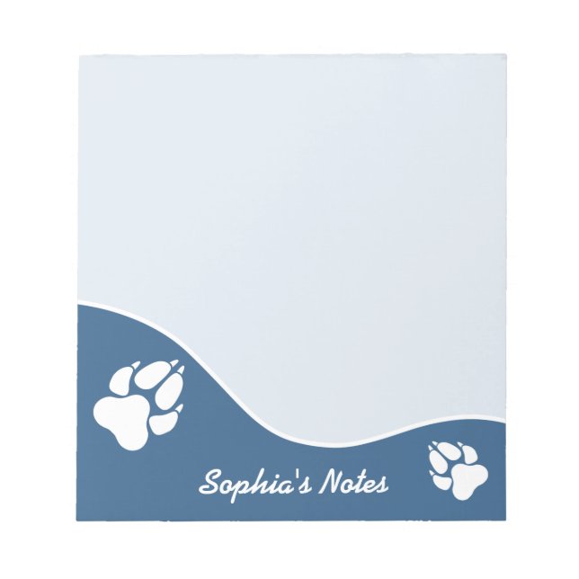 Bloc De Notas Pinturas De Perro Azul Y Blanco Con Texto Personal (Frente)