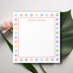 Bloc De Notas Pinturas Y Textos Coloridos De Pinta De Animales P<br><div class="desc">Un diseño de borde divertido y colorido de diferentes colores de las siluetas de papel animal. Los colores son azul,  violeta,  rosa,  naranja y verde. También hay un área de texto personalizable para un título.</div>