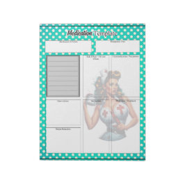 Bloc De Notas Pinza de enfermera bendita _ Plantilla de medicaci