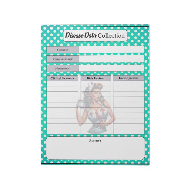 Bloc De Notas Pinza de enfermera bendita _ Recopilación de datos (Lado Izquierdo)