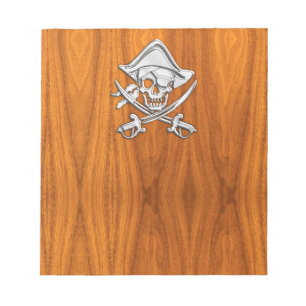 Bloc De Notas Pirata de plata cromada en la decoración de la bar