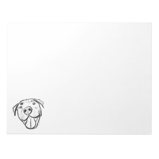Bloc De Notas pitbull dibujar simples amantes del perro blanco n (Frente)