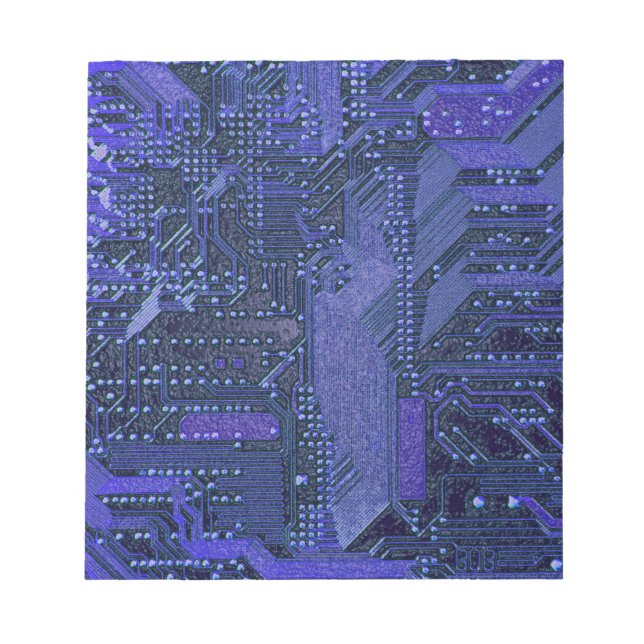 Bloc De Notas Placa de circuito azul de cibercircuito electrónic (Frente)