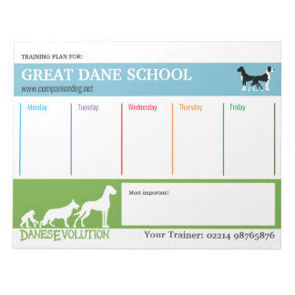 Bloc De Notas Plan de entrenamiento de Gran Danés Notepad