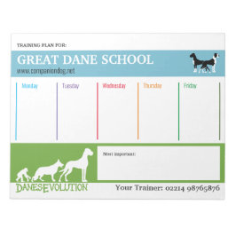 Bloc De Notas Plan de entrenamiento de Great Dane Notepad
