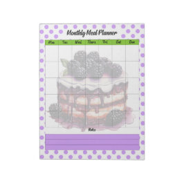 Bloc De Notas Plan Mensual de Comida Cute Blueberry