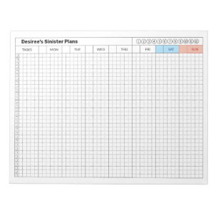 Bloc De Notas Plan semanal - Plan siniestro