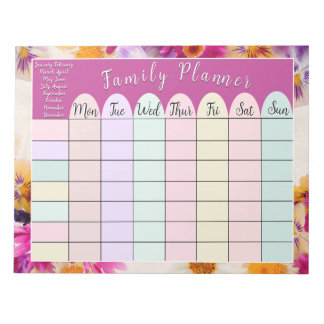 Bloc De Notas Planeador de familia floral
