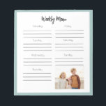 Bloc De Notas Planeador de menús diarios de fotos para niños<br><div class="desc">Foto del Bloc de notas para niños del Daily Menu Planner.</div>