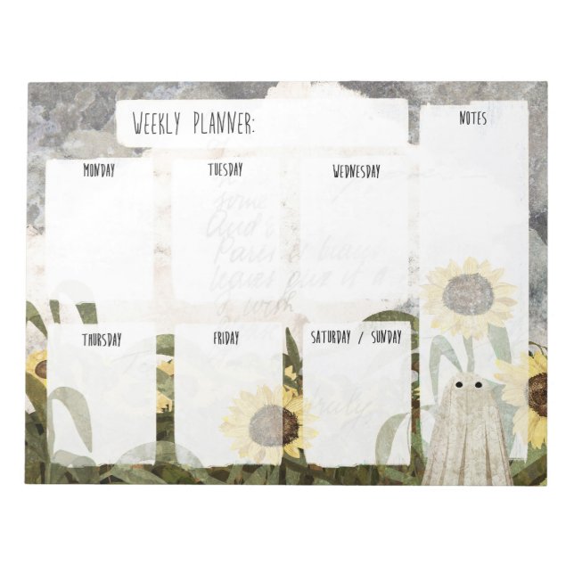 Bloc De Notas Planeador fantasma de girasol (Frente)