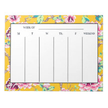 Planes Semanales Florales de Amarillo Mostaza Rosa