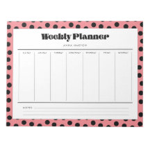 Planificación semanal de punto de polka retro simp