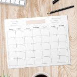 Bloc De Notas Planificador de calendario mensual en blanco<br><div class="desc">Un planificador de calendario en blanco y sin fecha para que escriba su calendario de fitness,  eventos,  tareas,  comidas y más!</div>