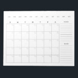 Bloc De Notas Planificador de calendario mensual en blanco minim<br><div class="desc">Un planificador de calendario en blanco y sin fecha para que escriba su calendario de fitness,  eventos,  tareas,  comidas y más!</div>