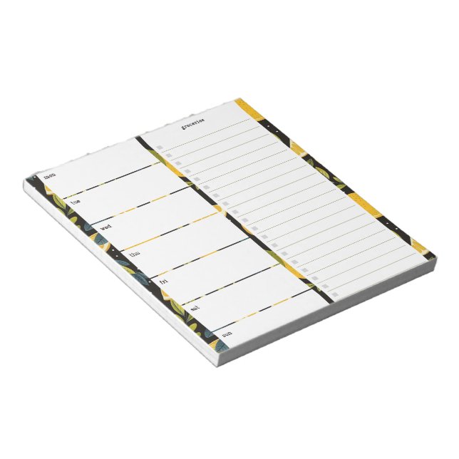 Bloc De Notas Planificador de comidas personalizado con patrón d (Lado Derecho)