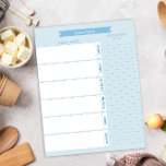 Bloc De Notas Planificador de comidas personalizado y lista de c<br><div class="desc">Planificador de comidas azules y lista de compras para una semana organizada antes que cualquier familia pueda usar. Esta plantilla del planificador de comidas se puede personalizar cambiando la redacción según lo considere oportuno. Puede cambiarlo para eventos y programaciones o para más necesidades de nicho según sea necesario. Hace una...</div>