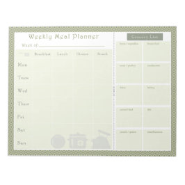 Bloc De Notas Planificador de Comidas Semanal Diamante Verde