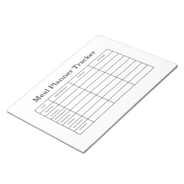 Bloc De Notas planificador de comidas tracker (Lado Derecho)