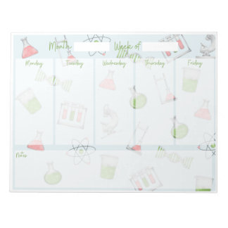 Bloc De Notas Planificador de Escritorio Semanal de Ciencia