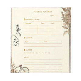 Bloc De Notas Planificador de Fitness clásico en oro pastel lind