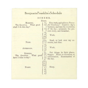 bloc de notas Planificador de Horario de Benjamin 