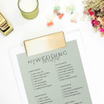 Bloc De Notas Planificador de lista de comprobación de bodas<br><div class="desc">Una nota inusual para que la novia esté con la tapa de la lista de verificación del Boda para que la futura novia pueda estar por encima de las cosas,  ¡siempre! ¡También puedes personalizar cada paso! Verifica la papelería del boda desde la misma colección!!</div>