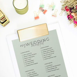 Bloc De Notas Planificador de lista de comprobación de bodas