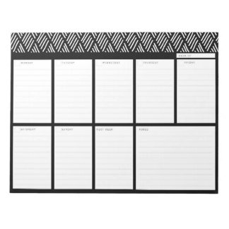 Bloc De Notas Planificador de mesa para la semana en blanco y ne