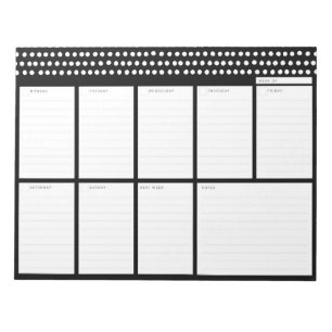 Bloc De Notas Planificador de mesa semanal de puntos polka