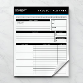 Bloc De Notas Planificador de proyectos empresariales personaliz