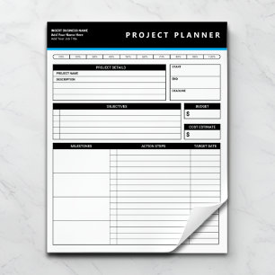 Bloc De Notas Planificador de proyectos empresariales personaliz