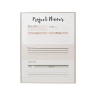 Bloc De Notas Planificador de proyectos personalizado