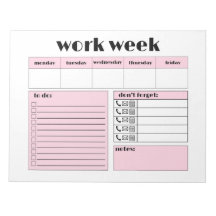 Planificador de semana laboral - rosa