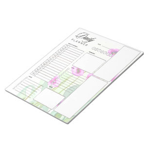 Bloc De Notas Planificador diario de amapolas acuarela rosadas