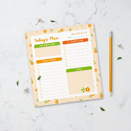 Bloc De Notas Planificador Diario de Ramos Florales de Primavera
