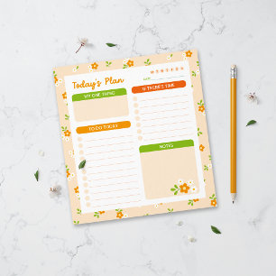 Bloc De Notas Planificador Diario de Ramos Florales de Primavera